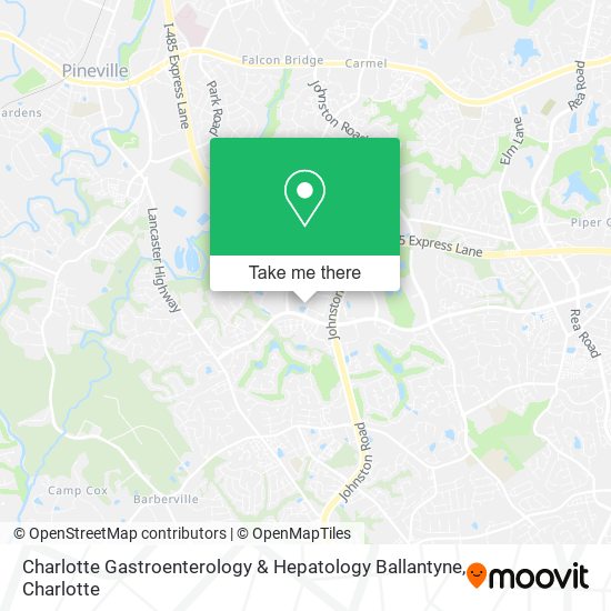 Mapa de Charlotte Gastroenterology & Hepatology Ballantyne