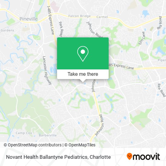 Novant Health Ballantyne Pediatrics map