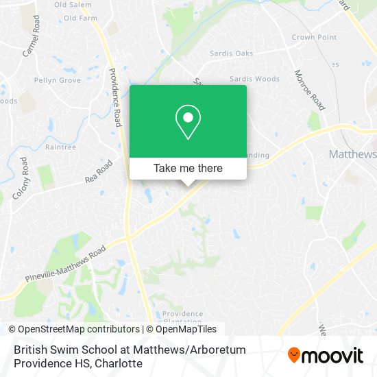 British Swim School at Matthews / Arboretum Providence HS map