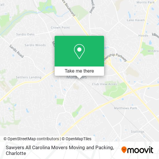 Sawyers All Carolina Movers Moving and Packing map