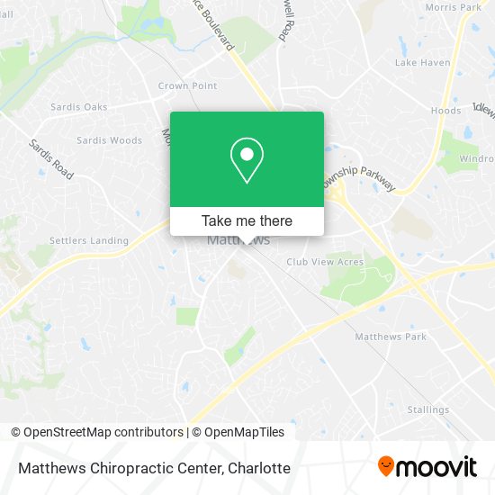 Matthews Chiropractic Center map