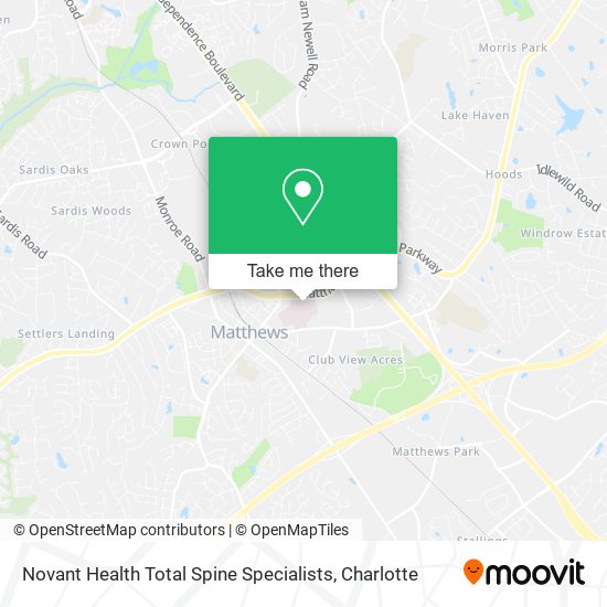 Mapa de Novant Health Total Spine Specialists