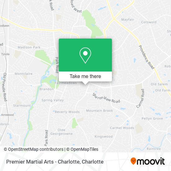 Premier Martial Arts - Charlotte map