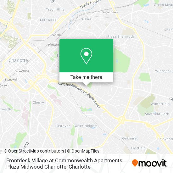 Mapa de Frontdesk Village at Commonwealth Apartments Plaza Midwood Charlotte