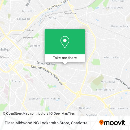 Plaza Midwood NC Locksmith Store map