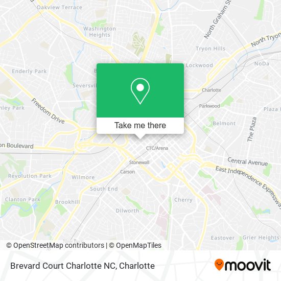 Brevard Court Charlotte NC map