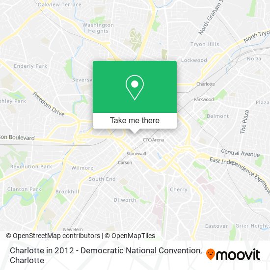 Charlotte in 2012 - Democratic National Convention map