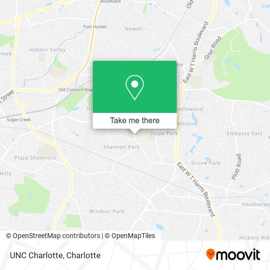 UNC Charlotte map