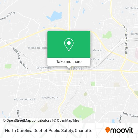 North Carolina Dept of Public Safety map