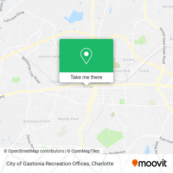 Mapa de City of Gastonia Recreation Offices