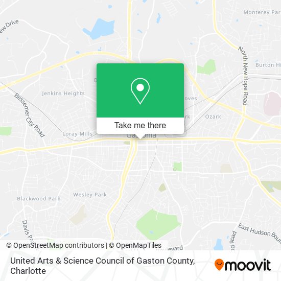 United Arts & Science Council of Gaston County map