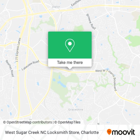 Mapa de West Sugar Creek NC Locksmith Store