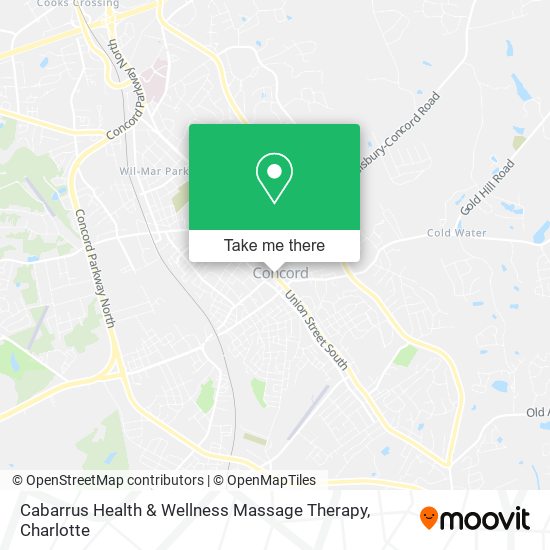 Cabarrus Health & Wellness Massage Therapy map