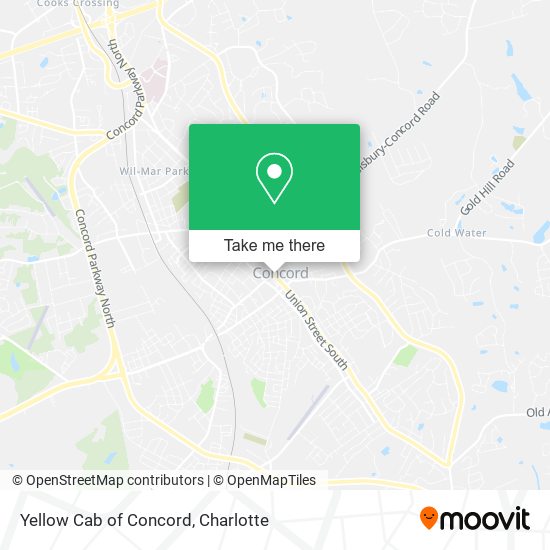 Yellow Cab of Concord map