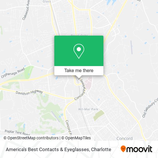 America's Best Contacts & Eyeglasses map