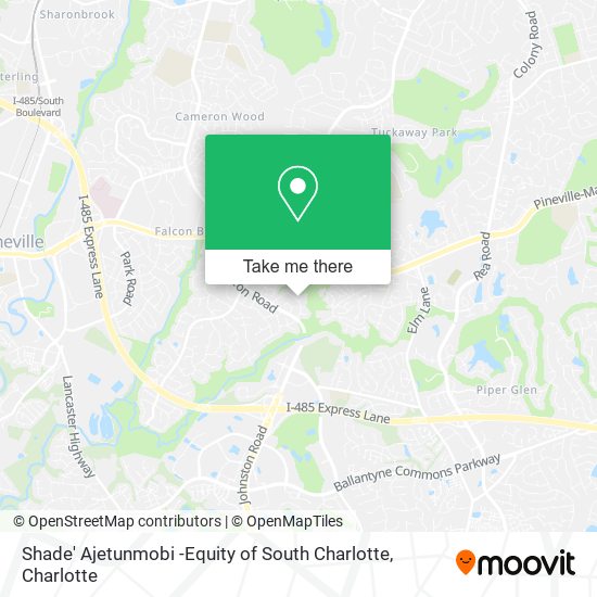 Mapa de Shade' Ajetunmobi -Equity of South Charlotte