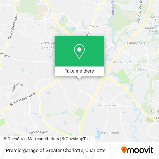 Premiergarage of Greater Charlotte map