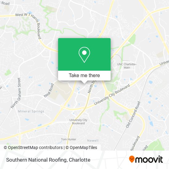 Southern National Roofing map