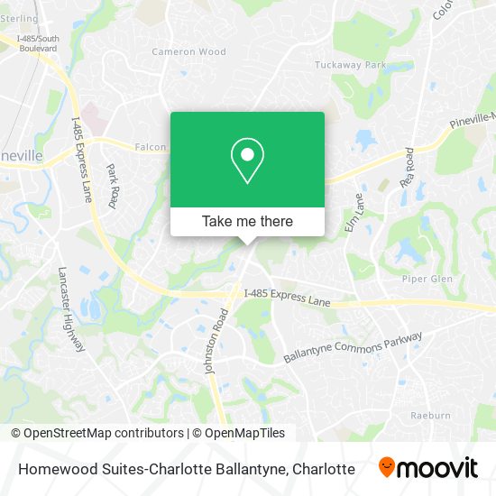 Mapa de Homewood Suites-Charlotte Ballantyne