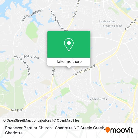 Ebenezer Baptist Church - Charlotte NC Steele Creek map