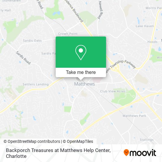 Mapa de Backporch Treasures at Matthews Help Center