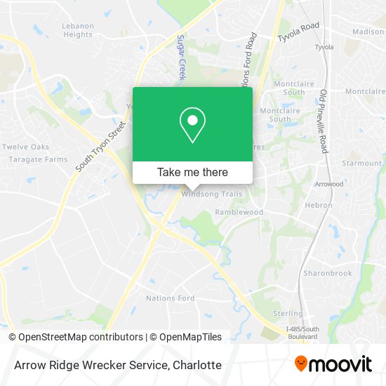 Arrow Ridge Wrecker Service map