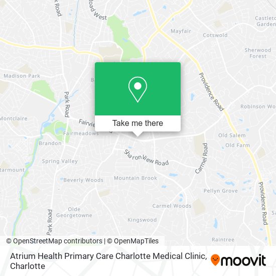 Mapa de Atrium Health Primary Care Charlotte Medical Clinic