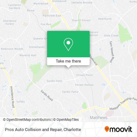 Pros Auto Collision and Repair map