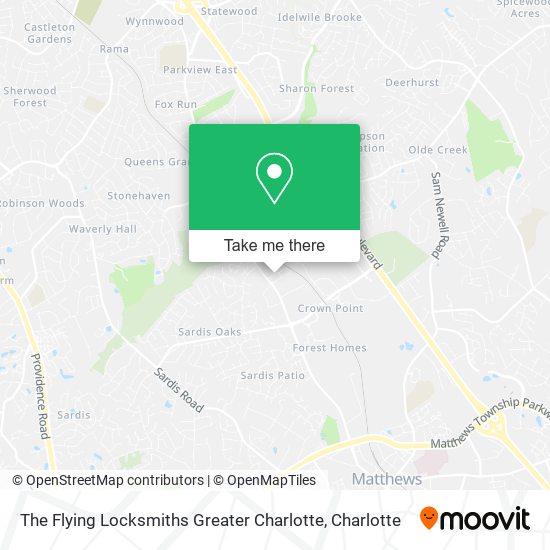 The Flying Locksmiths Greater Charlotte map