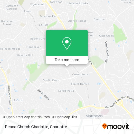Peace Church Charlotte map