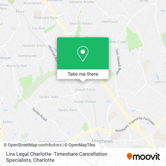 Linx Legal Charlotte- Timeshare Cancellation Specialists map