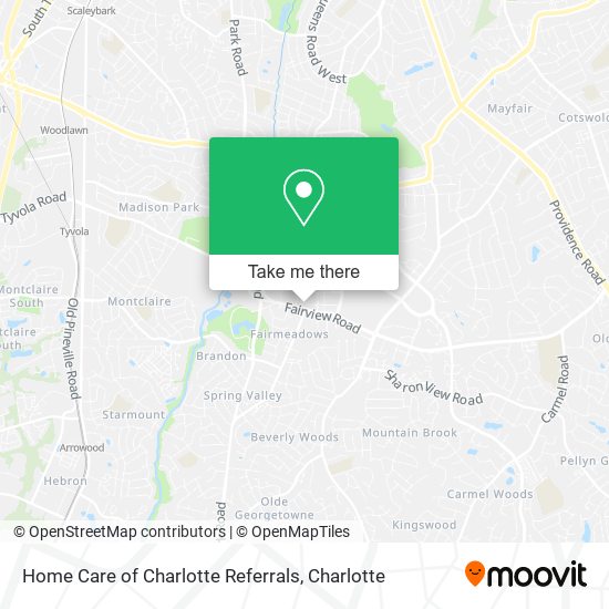 Mapa de Home Care of Charlotte Referrals