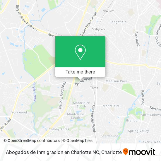 Abogados de Inmigracion en Charlotte NC map