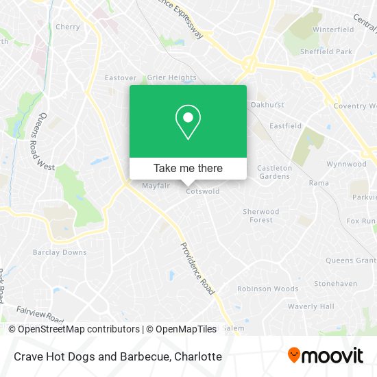 Mapa de Crave Hot Dogs and Barbecue