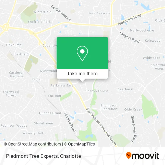 Piedmont Tree Experts map