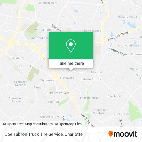 Mapa de Joe Tabron Truck Tire Service