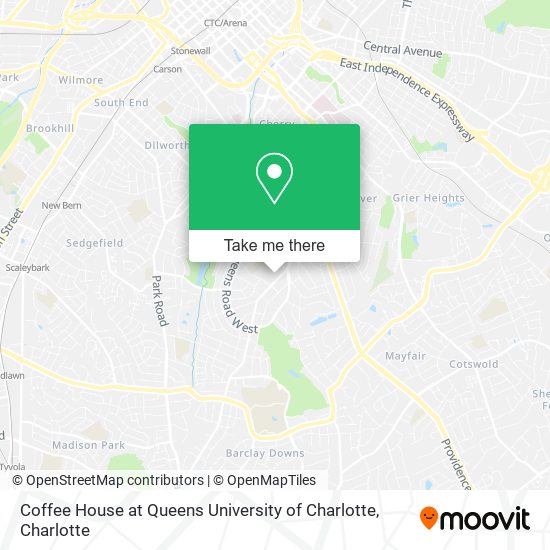 Mapa de Coffee House at Queens University of Charlotte