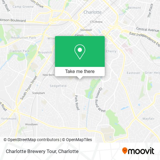 Charlotte Brewery Tour map