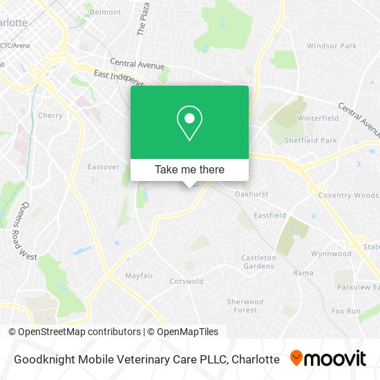 Mapa de Goodknight Mobile Veterinary Care PLLC