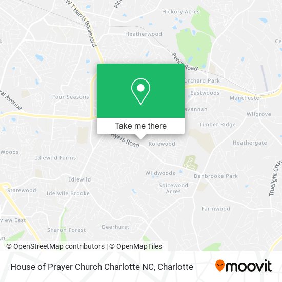 Mapa de House of Prayer Church Charlotte NC