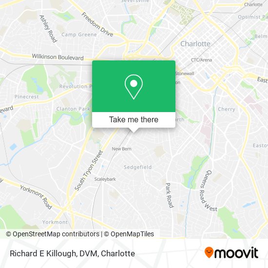 Richard E Killough, DVM map