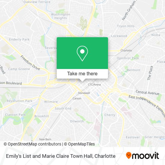 Emily's List and Marie Claire Town Hall map