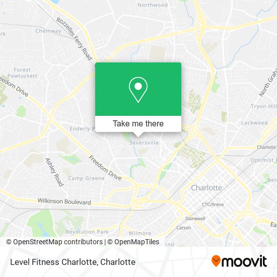 Mapa de Level Fitness Charlotte