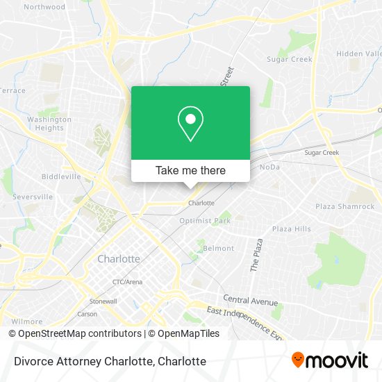 Divorce Attorney Charlotte map