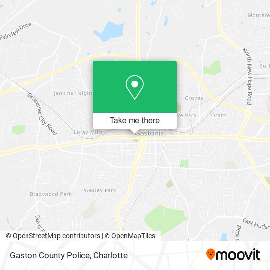 Gaston County Police map