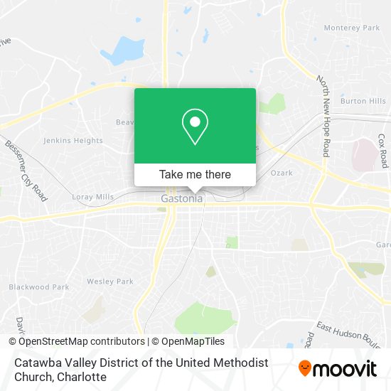 Mapa de Catawba Valley District of the United Methodist Church