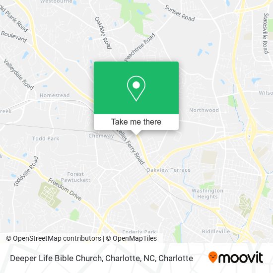 Mapa de Deeper Life Bible Church, Charlotte, NC