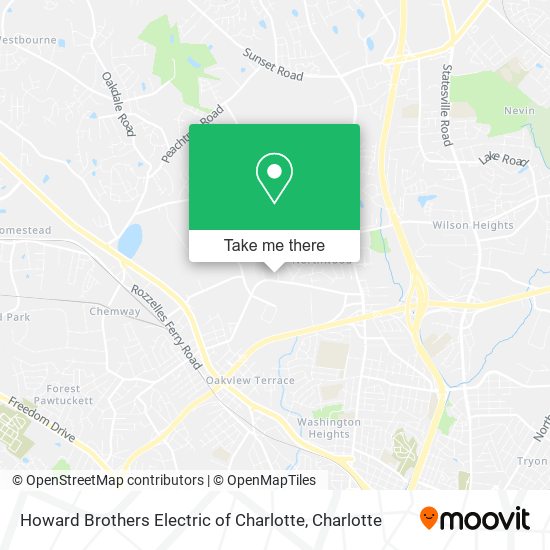 Howard Brothers Electric of Charlotte map