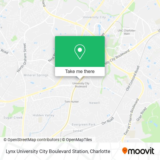 Lynx University City Boulevard Station map