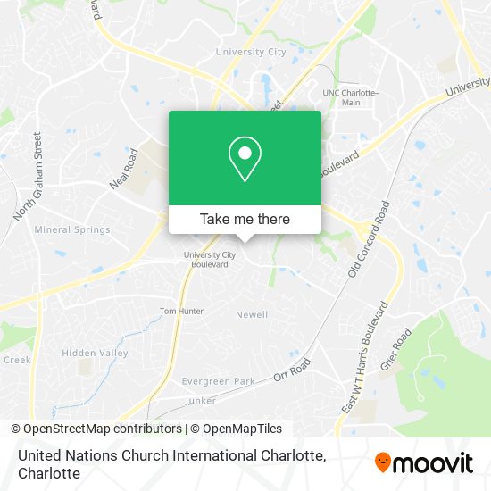United Nations Church International Charlotte map